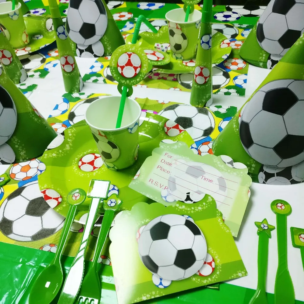 Футбол кружки соломы коробка для конфет, для мальчиков, Детская футболка с одноразовой посуды вечерние поставки вечерние украшения набор Футбол пользу
