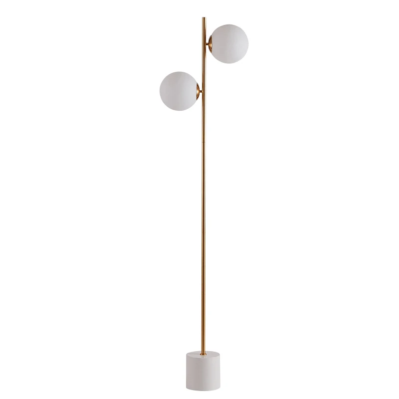 Post modern creative 2arm glass ball metal lamp body floor lamp Foyer
