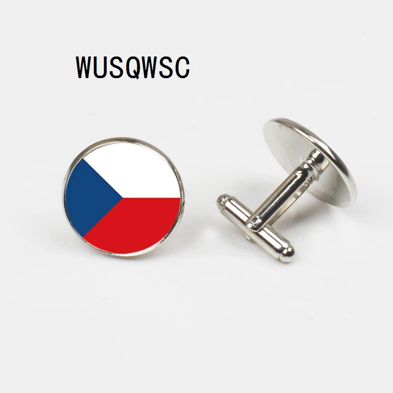 WUSQWSC мира запонки с изображением флага ручной Чешский государственным флагом