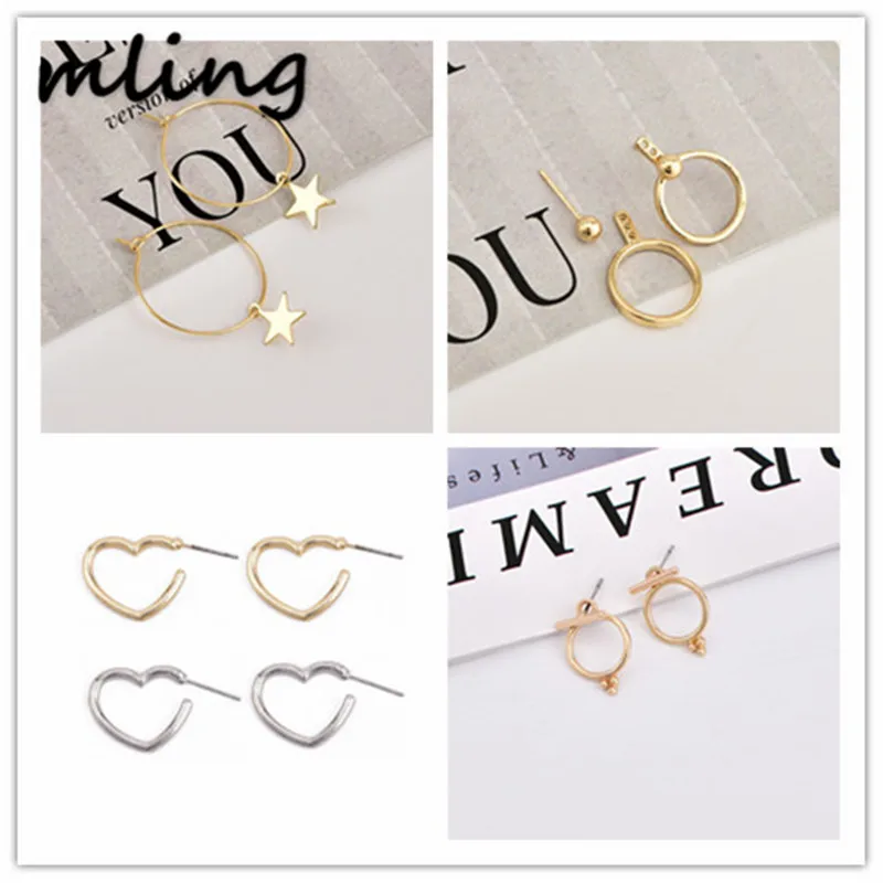 

2019 Simple Gold Color Star Stud Earrings for brincos Oorbellen boucle d'oreille pendientes Women Earrings for Gril#