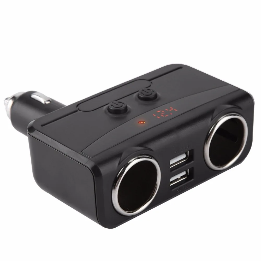 Быстрая зарядка двойной USB 2 Way Автомобильное зарядное устройство прикуриватель с самостоятельным переключателем 3.2A DC/5 V автомобильные аксессуары