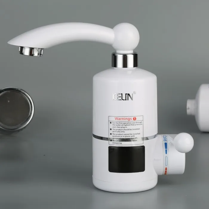 Одобренный CE Электрический кран для кухонной раковины с мгновенным нагревом, водонагреватель, водопроводный кран с светодиодный цифровым дисплеем, кухонный кран - Цвет: EU plug wall mounted