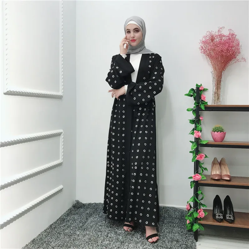 Металлическое кольцо кафтан абайя кимоно Дубай мусульманское платье Турция абайя s женский кафтан Marocain Qatar Oman Исламская одежда Рамадан Elbise