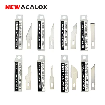 

NEWACALOX 80PCS 8 Different Stainless Steel Blades Art Hobby Knife Wood Carving Tool Craft Sculpting Engraving PCB Repair Knives