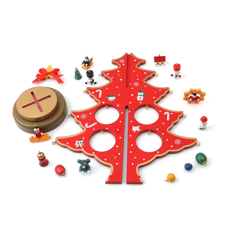  Creative DIY Wooden Christmas Tree Decoration Christmas Gift Ornament Xmas Tree Table Desk Decorati