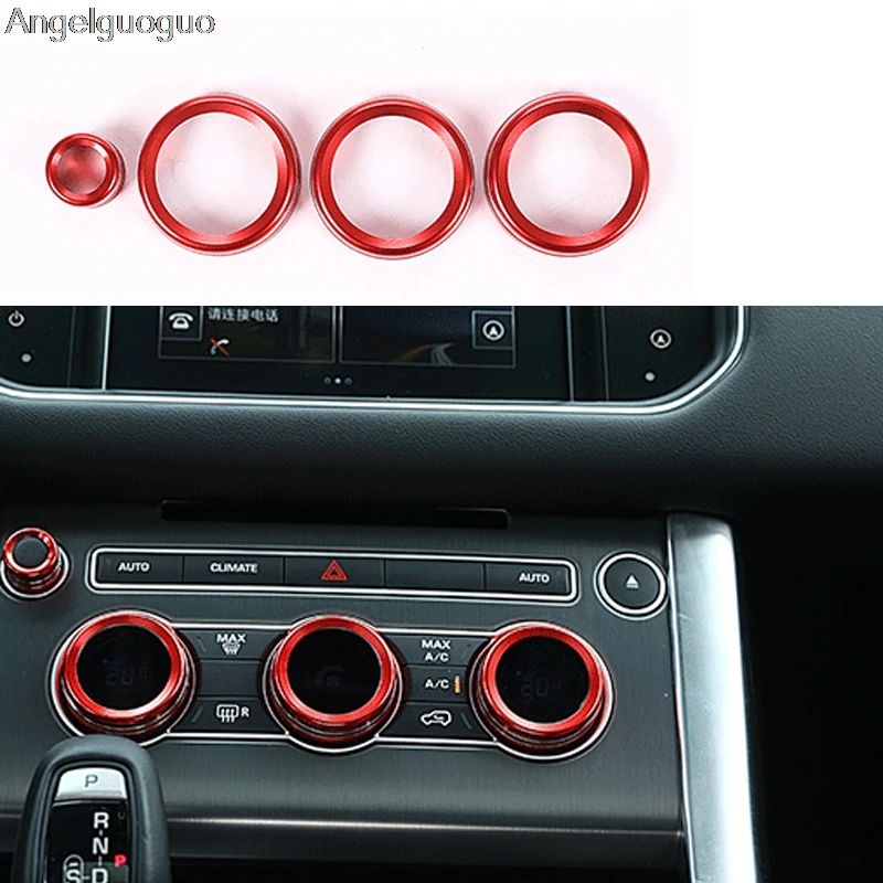 4 шт. алюминиевая ручка кондиционера аудио обшивка круга для Land Rover Range Sport Vogue