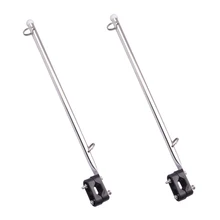 2 pieces marine-made Stainless Steel Rail Mount Boat Pulpit Staff (7/8″ – 1 1/4″) , boat yacht marine flagpole