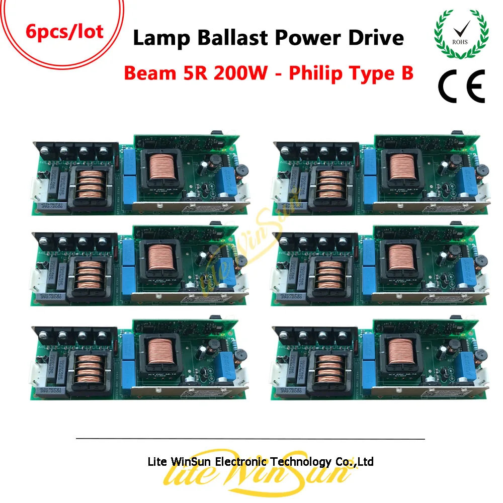 

Litewinsune New Generic Lamp Power Lamp Ballast Beam 5R 200W Moving Head Light 6pcs Freeship