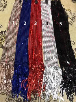 

pretty fringel tessel sequins Lace Fabric Beautiful JIANXI.C-72824 nigerian Lace Fabric For Wedding dress