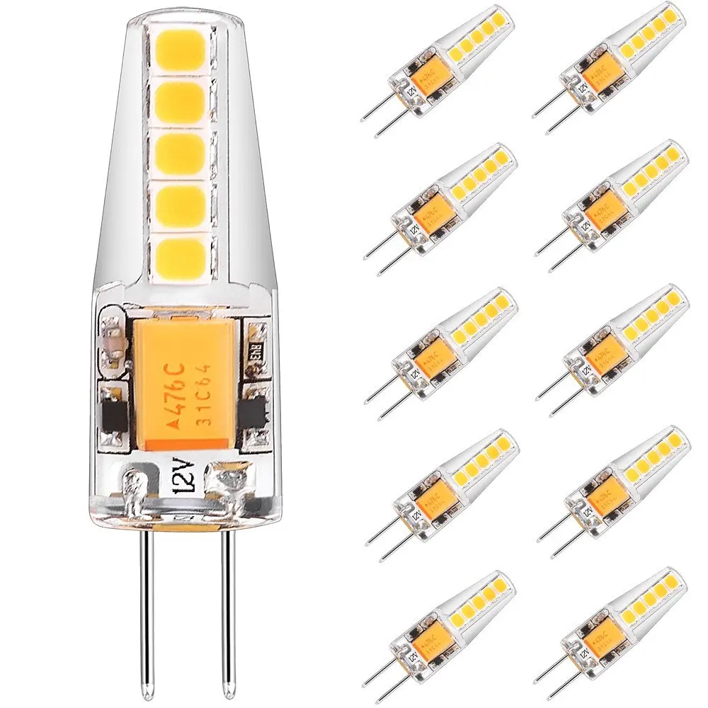 

Beeforo 10-Pack G4 Bi-Pin Base LED Light Bulb Non-Dimmable 2.5W AC/DC 12V 20W Halogen Replacement Led Light Bulb 360 Degree