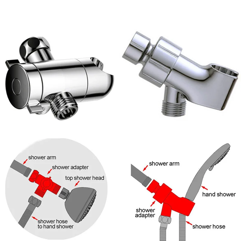 

Bathroom Three-way Socket Water Separator Faucet Top Spray Shower Arm Three-way Diverter Boom Transfer Rain Shower System