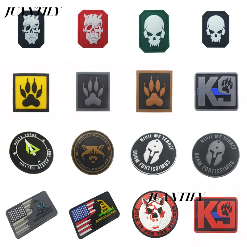 

PVC Epoxy Velcro Armband K9 Service Dog Pin Badge Epaulette Patch for Backpacks Acrylic Badges Glow-in-the-dark Skulls Brooch