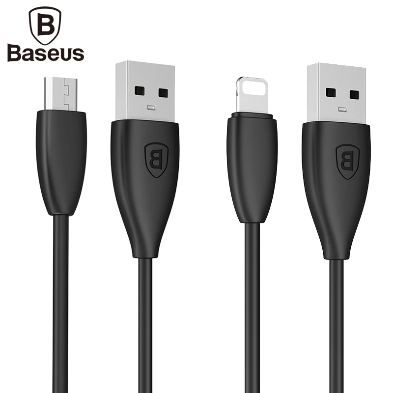 Koop Baseus USB Kabel Voor iPhone Xs Max Xr X 8 7 6 s 6 Plus Data Sync Snel Opladen Microusb kabel Voor Samsung Xiaomi Huawei Draad Koord