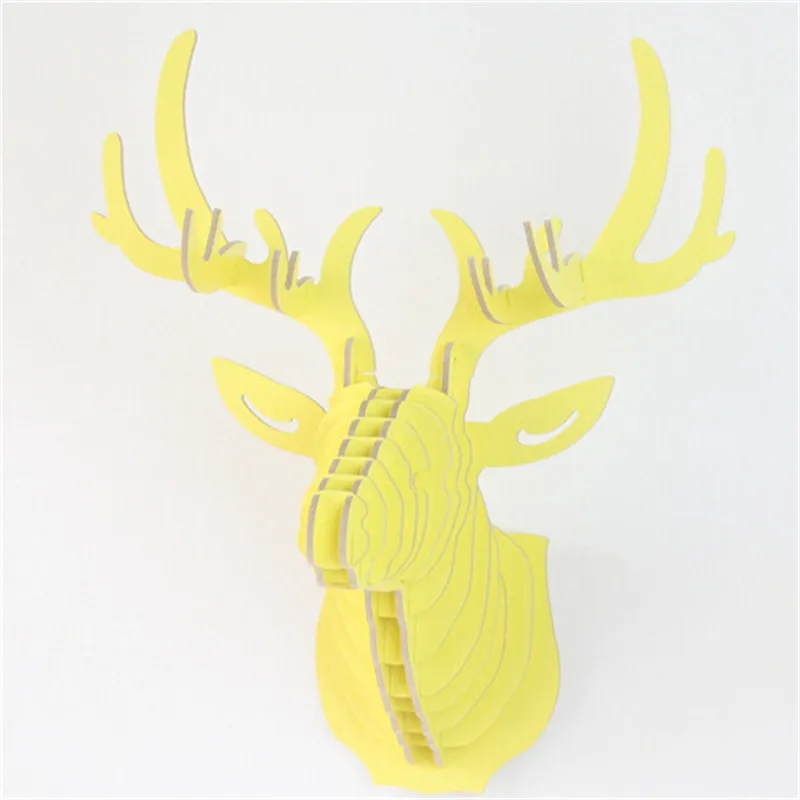 3D пазл Деревянный DIY креативная модель украшения дома животное дикая природа на стену голова оленя Лось дерево подарок ремесло