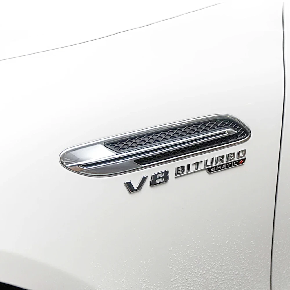 Для детей от 1 года до 5 лет пара V8 BITURBO 4matic сторона корпуса логотип Стикеры для Mercedes Benz AMG W211 W212 W213 W218 W220 W221 S350 S430 S500 S550 CLS CL