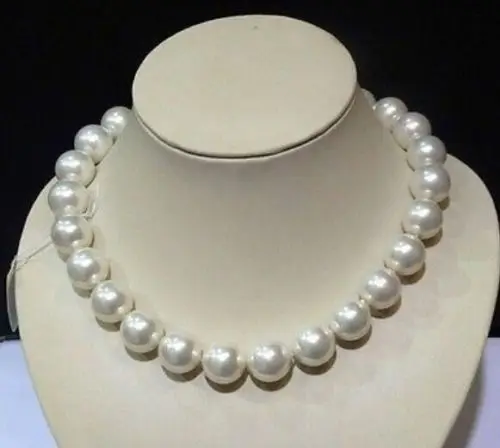 

16mm white/black/yellow/brown/colorful shell pearl necklace 17 inch