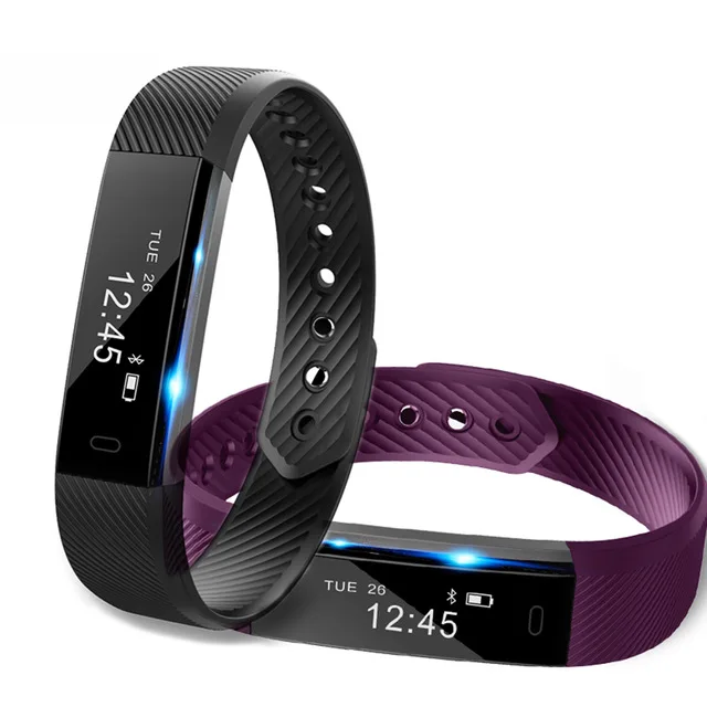 ID115 умный Браслет счетчик шагов фитнес SmartBand Вибрационный браслет будильник pk ID107