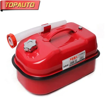 

TopAuto 5L 10L Red Fuel Tank Oil Gasoline Diesel Water Tank Metal Iron Storage Can Car Motorcycle Truck Accessories