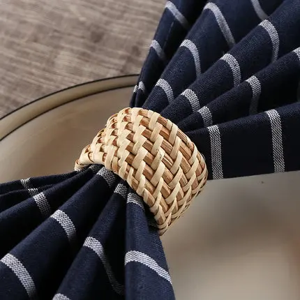 

American home rattan hotel supplies napkin ring banquet decorations storage napkin buckle Western buckle