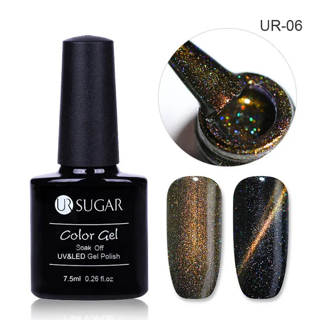 Ur Sugar 3D Магнитный Гель-лак для ногтей 7,5 мл голографический блеск кошачий глаз УФ-Гель-лак блестки замочить от УФ-Гель-лак для нейл-арта - Цвет: Glitter 6