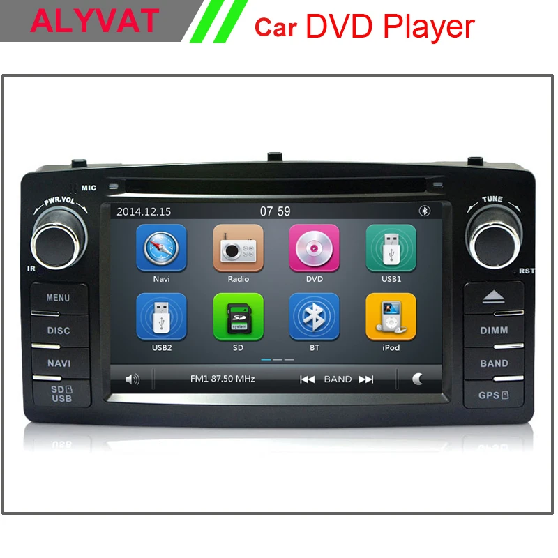 Автомобильный DVD-плеер с GPS-навигацией 6 2 дюйма HD для Toyota Corolla E120 2003 2004 2005 2006 Bluetooth