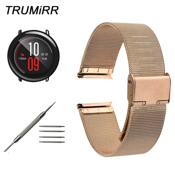 

Milanese Watchband 20mm 22mm for Xiaomi Huami Amazfit Bip BIT PACE Lite Watch Band Stainless Steel Strap Wrist Belt Bracelet