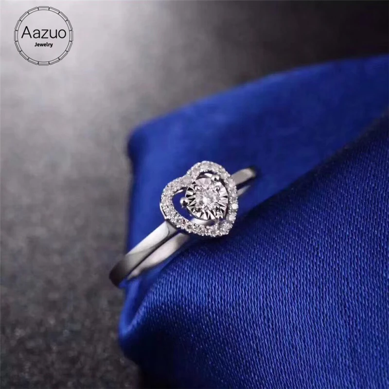 Женское кольцо с тремя когтями Aazuo ювелирное изделие из белого золота 18 К