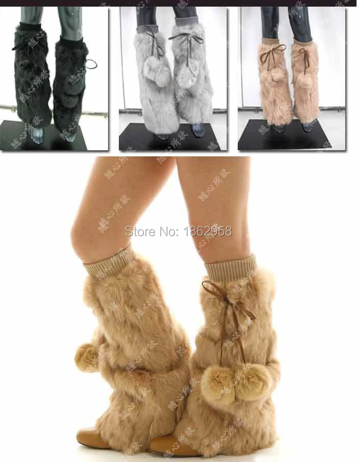 Sj090 01 ファッション本物のウサギの毛皮 冬暖かいレッグウォーマー送料無料 Fashion Leg Warmers Leg Warmerswarm Leg Aliexpress