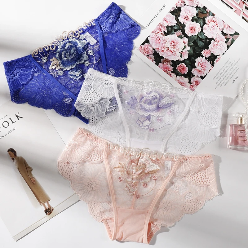 Women Underwear Sexy Lace Women's Panties Transparent Briefs Seamless Panties Lingerie Women Female Pants Embroidery Under E0057 Women Underwear Sexy Lace Women's Panties Transparent Briefs Seamless Panties Lingerie Women Female Pants Embroidery Under E0057