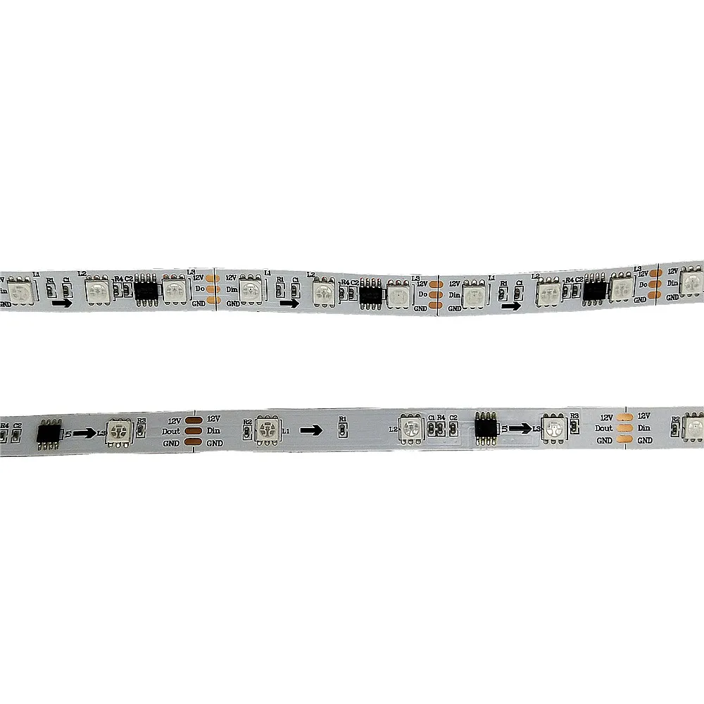 DC12V WS2811 светодиодные полосы 5 м 30/60 светодиодов/m IP30/67 IC/метр белый Черный PCB 2811