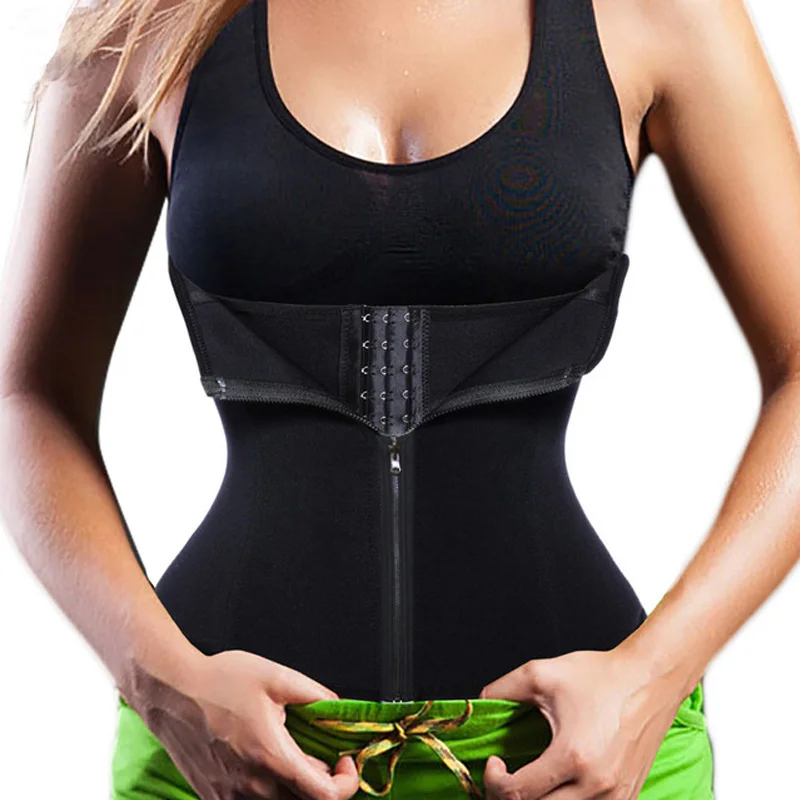 Black Waist Trainer Cincher Tummy Control Corsets Tops for Women with