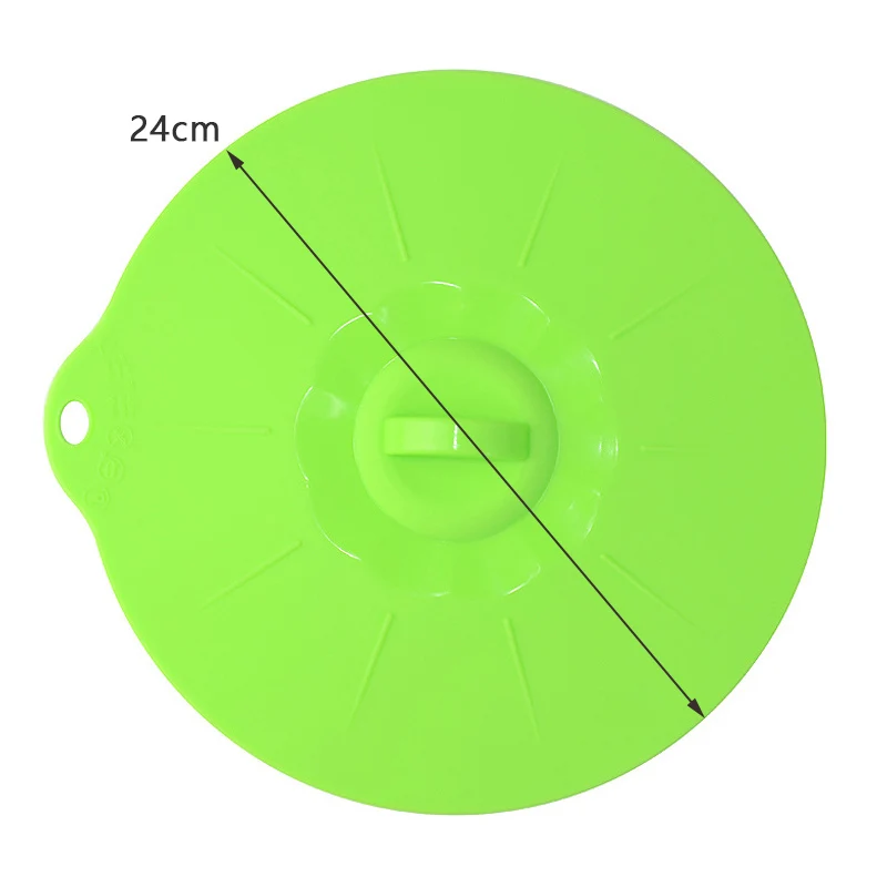 Силиконовые вскипятить над разливом крышка/консервационная крышка/крышка сковороды/печь безопасна вместо пластиковой обертки - Цвет: 24cm Green