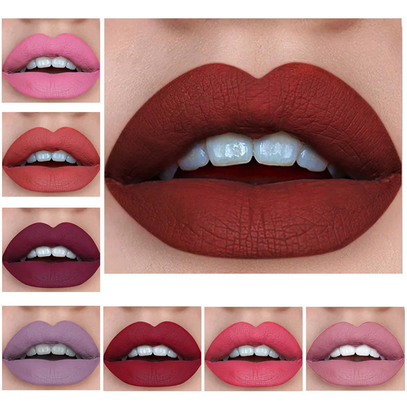 New Liquid Matte Lipstick Waterproof Red Lip Makeup Tattoo Long Lasting Lip Tint Matte Plumper Gloss Rouge Make up Tools