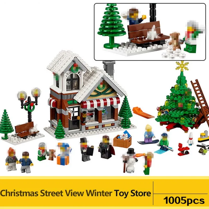 

1005pcs New version of City series Christmas Street View Winter Toy Store Building Block DIY Toy For Children Christmas gift