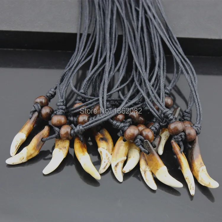 

Wholesale 10PCS/LOT Amulet Tibetan Wild Dog Canines Fangs Wolf Tooth Charm Pendant Necklace Gift MN339