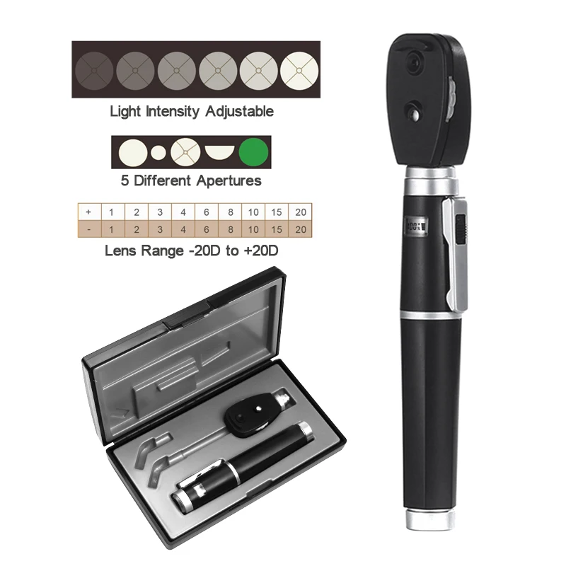 

LED CE Adjustable Professional Medical Oftalmoscopio Eye Diagnostic Retinoscope Kit Opthalmic Direct Portable Ophthalmoscope