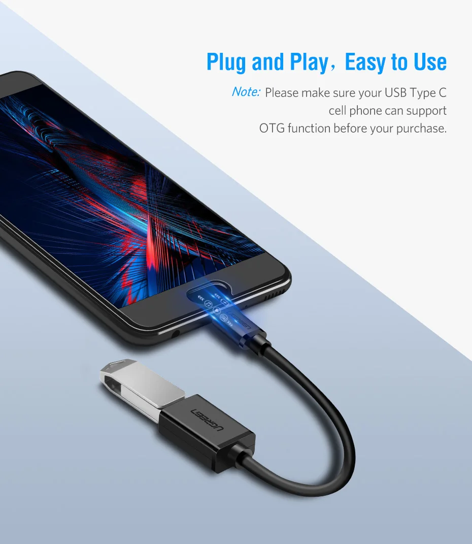 Ugreen usb c адаптер с разъемами типа c usb 3,0 адаптер для samsung s8 s9 huawei P20 xiaomi 8 oneplus macbook usb c OTG адаптер конвертер