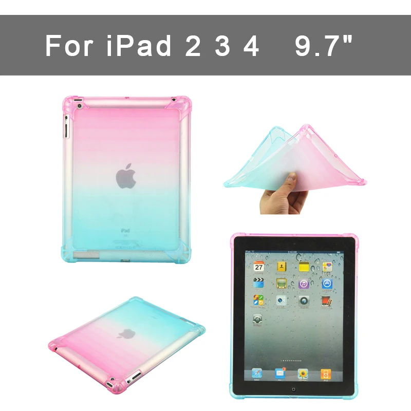 

Gradient Case for iPad 2 3 4 Case Soft Back slim TPU shell Cover for iPad Cover for iPad 2/3/4 Case Protective shell 9.7"