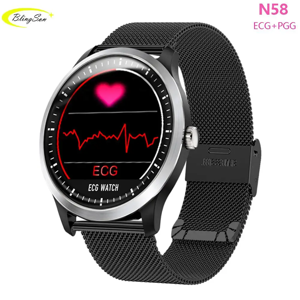 

N58 ECG PPG Smart Watch with Electrocardiograph Smart Bracelet Heart Rate Monitor Blood Pressure Smartwatch for iPhone Andoid