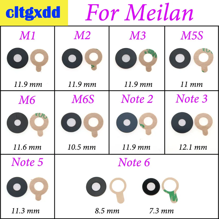 

cltgxdd Rear Back Camera Glass Lens For Meizu For Meilan M1 M2 M3 M3S M5 M5S Note 2 3 5 6 S6 note6 Camera Glass Lens