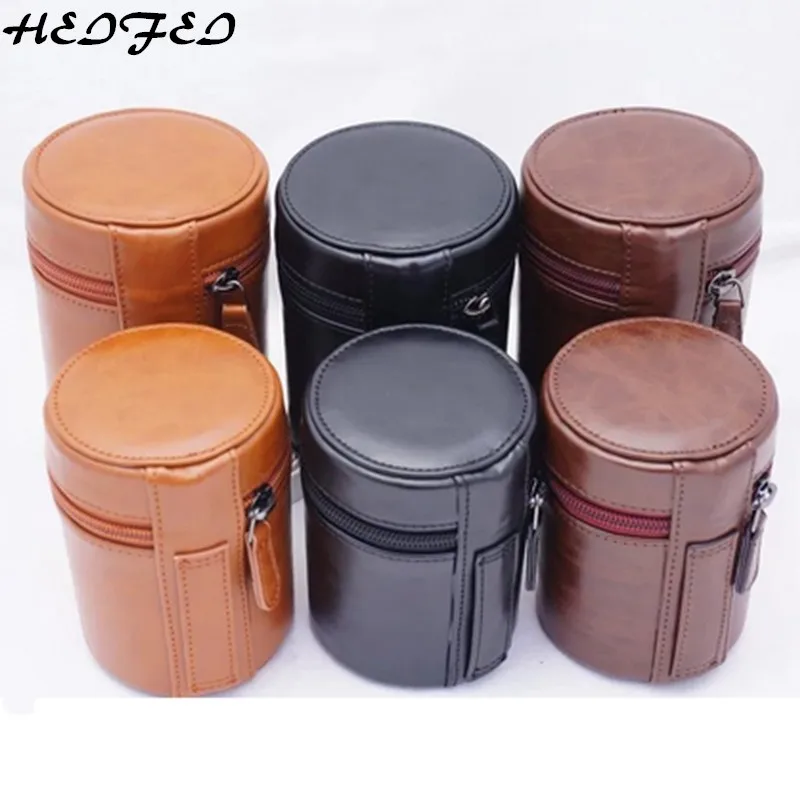 

HAFEI Protective Lens Case Bag Cover for Canon Nikon Sony Fuji Pentax Panasonic DSLR Universal Camera Lenses PU Leather Pouch