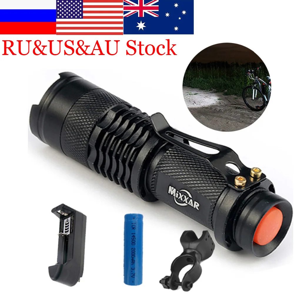 

3000LM Led Flashlight Diving Camping Hunting Fishing Bike Led 14500 Rechargeable Military Police Flashlight Torch Lanterna