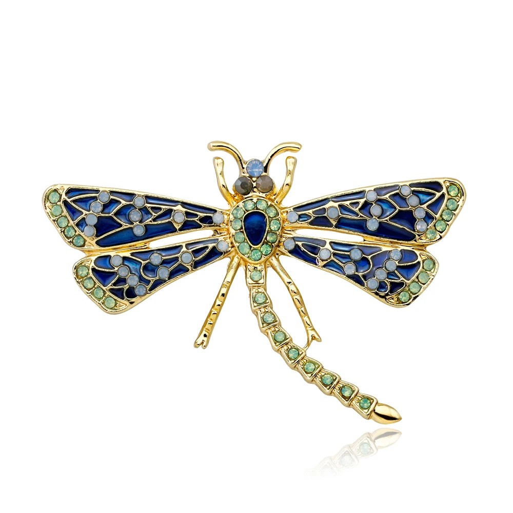 

Rinhoo Natural animals blue green Dragonfly Brooches For women Men jewelry accessories gift brooch pins