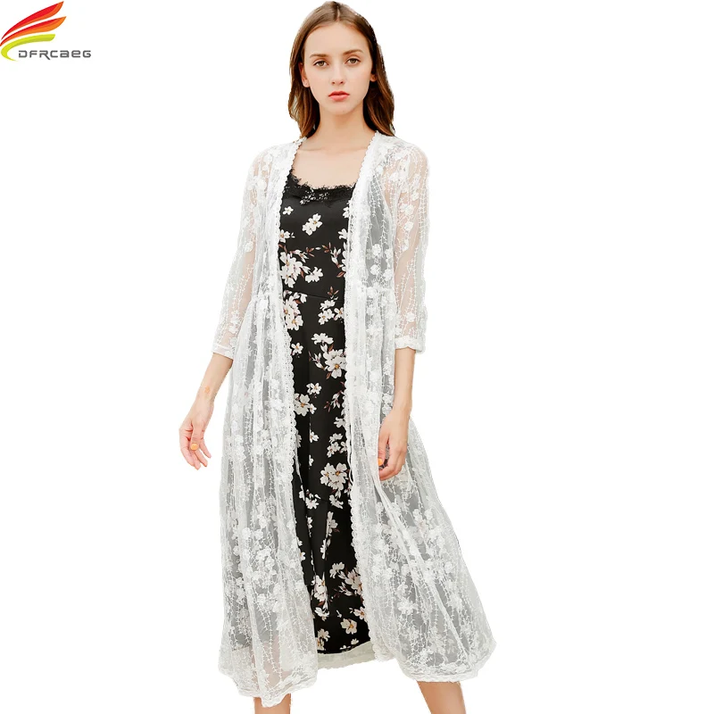 Long Kimono Cardigan Women Summer 2018 Long Cardigan Jacket Femme