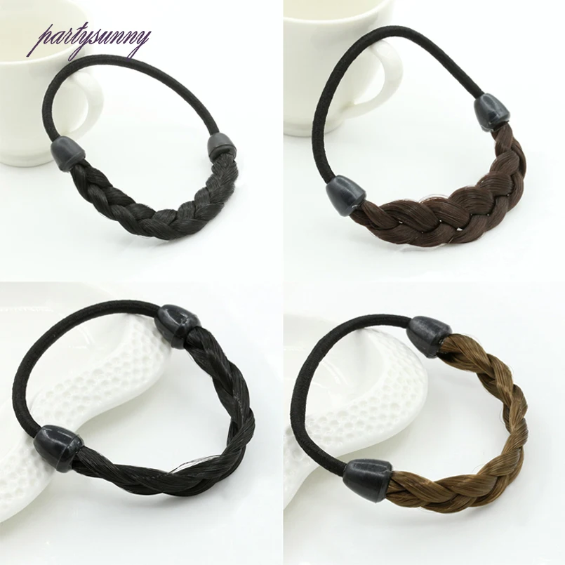 

PF Fashion Wig Elastic Hair Ring Scrunchie Hair Bands for Girls Ponytail Holder Casual Headwear Accessories Headband Random 1pcs