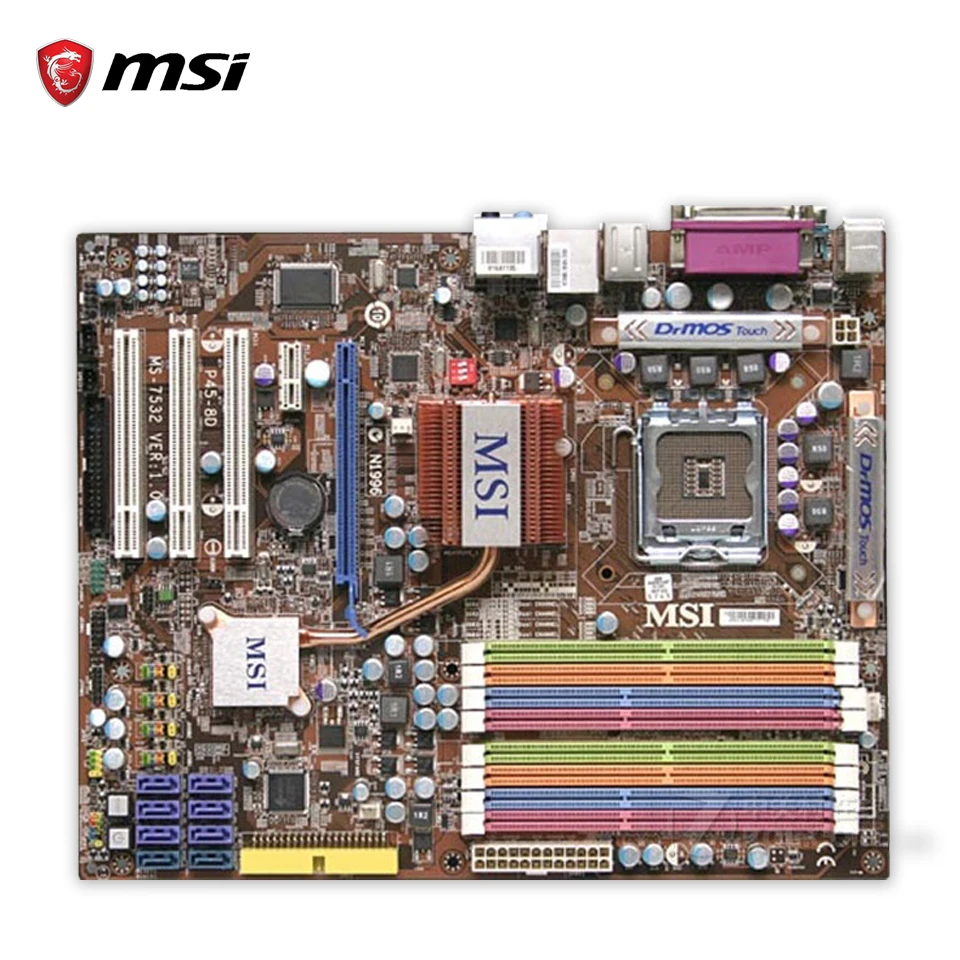 Original MSI DP45-8D Desktop Motherboard P45 Socket LGA 775 DDR2 16G SATA2 USB2.0 ATX 100% Fully Test original msi g41tm p31 desktop motherboard g41 socket lga 775 ddr2 8g sata2 usb2 0 micro atx 100% fully test