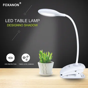 

Foxanon Touch On/off Switch Book Light 4 Mode Clip Desk Lamp 4000K Eye Protection Reading Dimmer Rechargeable USB Led Table Lamp
