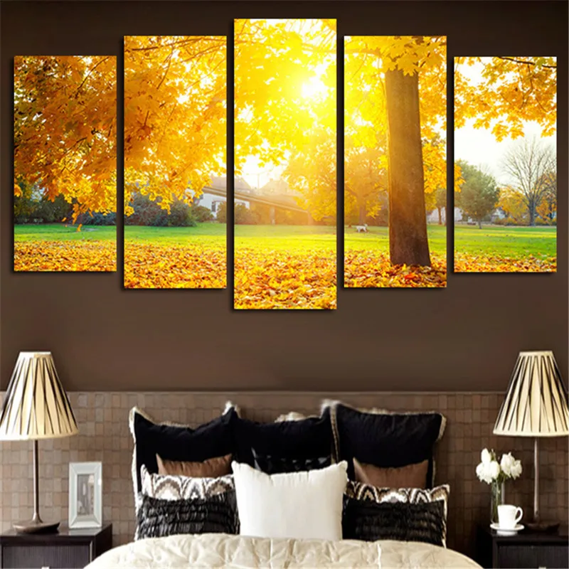 5Panel-Wall-Painting-Autumn-Sun-Shine-Leaves-Canvas-Modular-Art-Picture-Home-Decor-Living-Room-Posters (3)