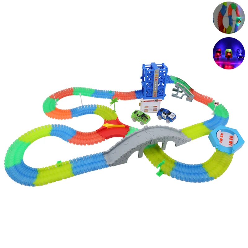 

Magical Funny Glowing Race Track Glow In The Dark Racing Car DIY Track Accessories Gifts Educational Toys For Children Kids
