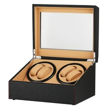 6+ 4 Двойные головки автоматические заводчики часов Мягкий чехол из углеродного волокна и Дисплей тихий мотор для хранения часы в коробке коллекционное украшение виндер деревянный ящик
